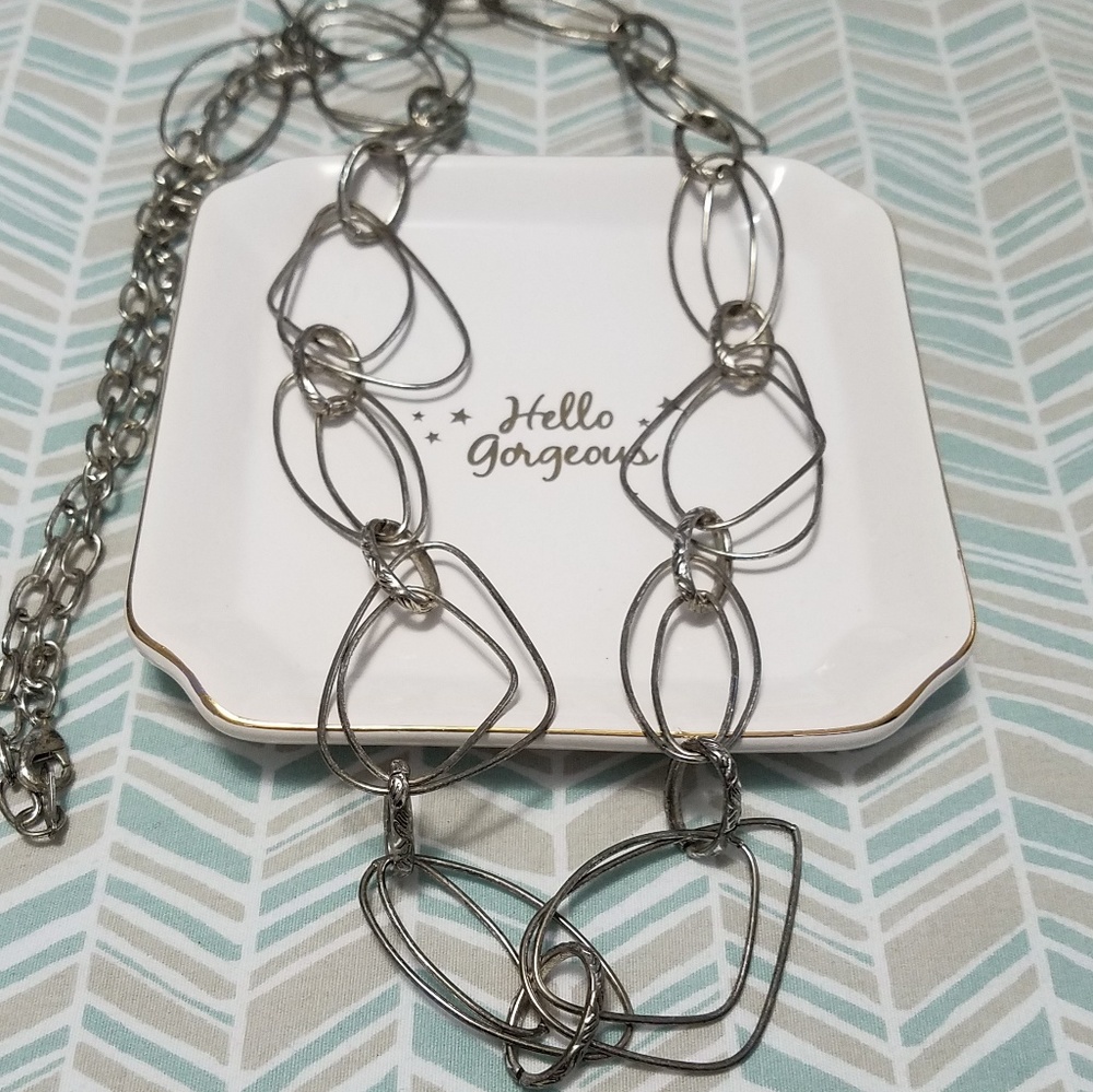 Premiere Designs irregular shapes silver necklace - Picture 2 of 7